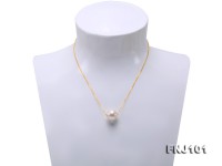Fully-drilled 13.5mm White Edison Pearl Chain Necklace