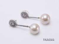 13.5mm White Round Edison Pearl Earrings
