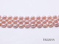 Graceful 4x5mm Lavender Pearl Woven Necklace Bracelet Set