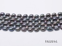 Graceful 4.5x7mm Pewter Pearl Woven Necklace Bracelet Set