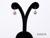 10.5mm Lavender Round Freshwater Pearl Clip-on Earrings in Silver