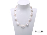 16.5×21-22×30mm White Baroque Freshwater Pearl Necklace
