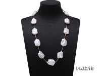 16.5×21-22×30mm White Baroque Freshwater Pearl Necklace