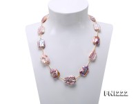 16.5×22-22×25mm Natural Lavender Baroque Pearl Necklace