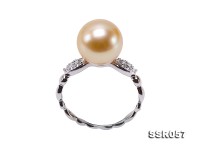 10mm Golden Round South Sea Pearl Ring in 18k Gold