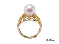 10.5mm White Round Freshwater Pearl Ring in Silver