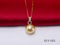 13.5mm Golden South Sea Pearl Pendant in 14k Gold