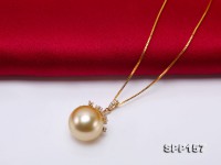 13.5mm Golden South Sea Pearl Pendant in 14k Gold