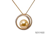 11.5mm Golden South Sea Pearl Pendant in 14k Gold