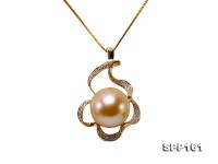 15mm Golden South Sea Pearl Pendant in 14k Gold