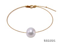 18k Gold Chain Bracelet with a 12.5mm White South Sea Pearl