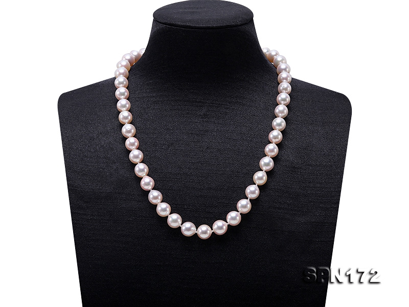 Natural 9-9.5mm White Akoya Seawater Pearl Necklace