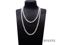 Natural 9-9.5mm White Round Akoya Seawater Pearl Opera Necklace