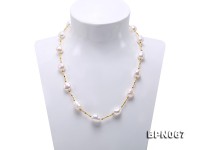 13×13-13x15mm White Baroque Pearl Necklace in Sterling Silver
