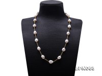 Unique 12×13.5-12.5x16mm White Baroque Pearl Necklace in Sterling Silver