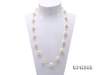 Unique 12×13.5-12.5x16mm White Baroque Pearl Necklace in Sterling Silver