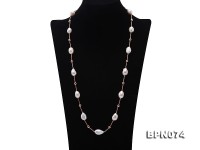 Unique 11.5×13-12x20mm White Baroque Pearl Necklace in Sterling Silver