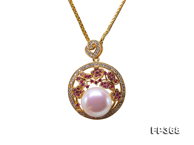 Exquisite 12mm White Freshwater Pearl Pendant in Sterling Silver