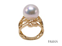 Top Lustrous 13mm White Edison Pearl Ring in 18k Gold