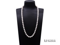 10-11mm White Oval Pearl Long Necklace