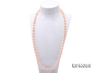 10-11mm Pink Oval Pearl Long Necklace