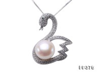 Exquisite 11mm White Freshwater Pearl Pendant in Sterling Silver
