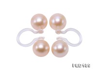 Elegant 6.5mm Pink Pearl Clip-on Earrings with Transparent Resin Clips
