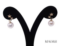 Luxurious Pearl Earrings Series—Gorgeous 8.5-9mm White Akoya Pearl Earrings in 18k Gold