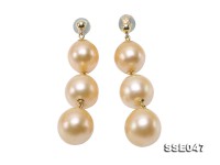 Luxurious Pearl Earrings Series—Gorgeous 9.5-11mm Golden South Sea Pearl Earrings in 18k Gold