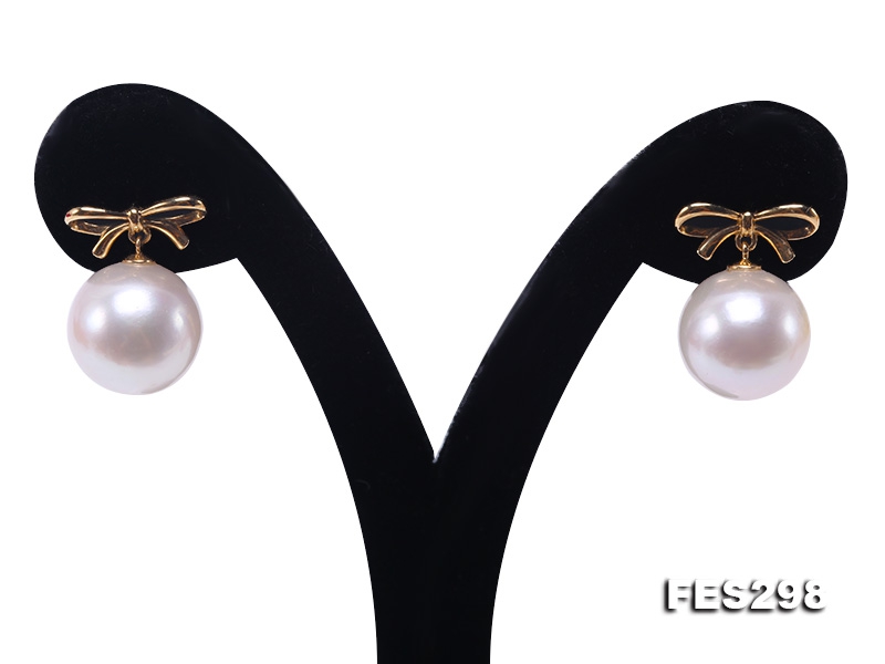 Luxurious Pearl Earrings Series—Gorgeous12-12.5mm White Edison Pearl Earrings in 18k Gold