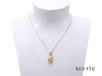Perfect 10.5mm  Golden South Sea Pearl Pendant in 14k Gold