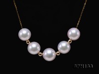 Elegant 8.5-9mm White Akoya Pearl Necklace with 18k Gold Chain