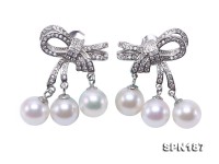 Luxurious Pearl Earrings Series—Gorgeous 7.5-8mm White Akoya Pearl Earrings in 925 Sterling Silver