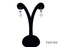 Classical 10x12mm White Oval Freshwater Pearl Earrings in Silver