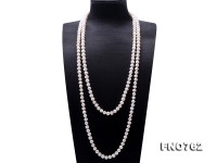 Classical 9-10mm White Pearl Long Necklace