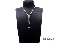 Classical 6-6.5mm Lavender Oval Pearl Long Necklace