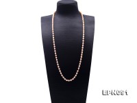 Classical 7-8mm Pink Oval Pearl Long Necklace