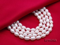 Classical 6-6.5mm White Oval Pearl Long Necklace
