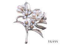Exquisite Daffodil-Shape 7-8mm White Pearl Brooch