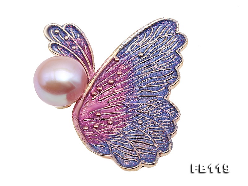 Beautiful 10.5mm Lavender Pearl Butterfly Brooch