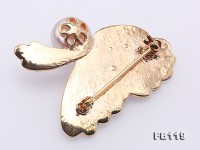 Beautiful 10.5mm Lavender Pearl Butterfly Brooch