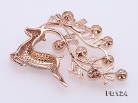 Delicate Deer-shape White Freshwater Pearl Brooch with Zircons