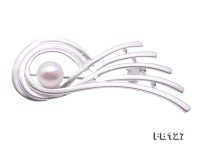 Charming 9mm White Pearl Brooch
