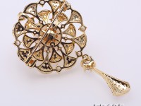 Lovely Mirror-shape Brooch with 12mm White Edison Pearl