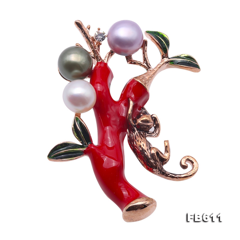 Special 7.5-8mm Colorful Pearl Brooch