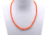 Lovely 5mm Orange Coral Necklace