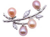 High Quality 9.5x11mm Colorful Natural Freshwater Pearl Brooch