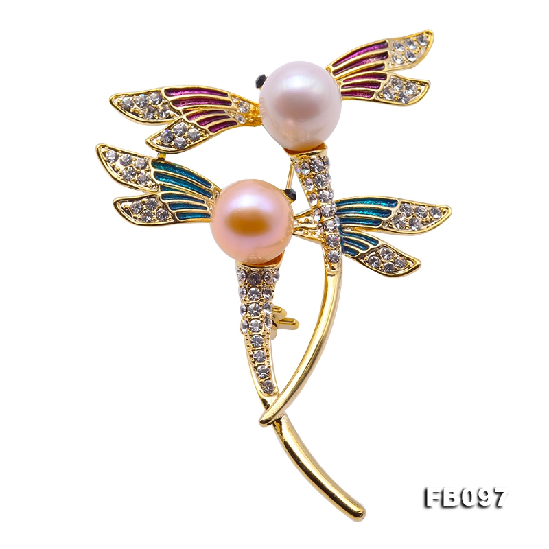 Lovely Dragonfly-shape 10×12.5mm Freshwater Pearl Brooch
