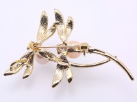 Lovely Dragonfly-shape 10×12.5mm Freshwater Pearl Brooch