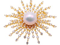 Lustrous 14.5mm White Round Edison Pearl Brooch/Pendant